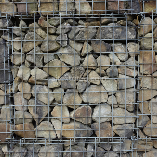 Preview — Natural Gabion-Stone Wall Texture with Metal Wire Frame