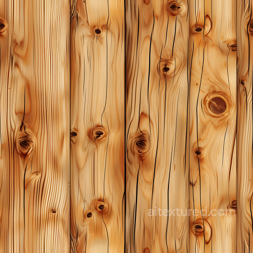 Pine Wood PBR Texture Featuring Knotted Planks and Natural Grain seamless Wood PBR texture