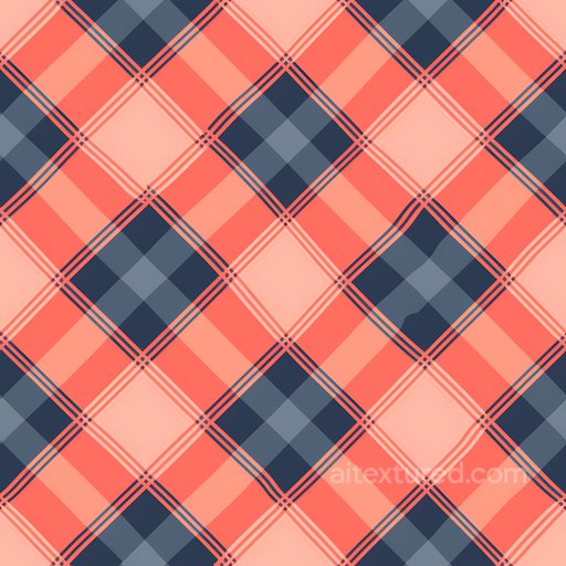 Seamless 3D Plaid Painted Metal PBR Texture with Vibrant Orange and Dark Blue Pattern texture preview