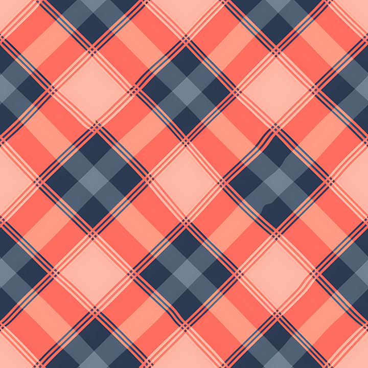 Plaid Featuring Coral and Navy Blue Pattern seamless PBR texture preview