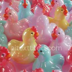 seamless Seamless 3D Inflated Glossy Rubber Chicken Texture in Pastel Colors texture 8k free download PBR