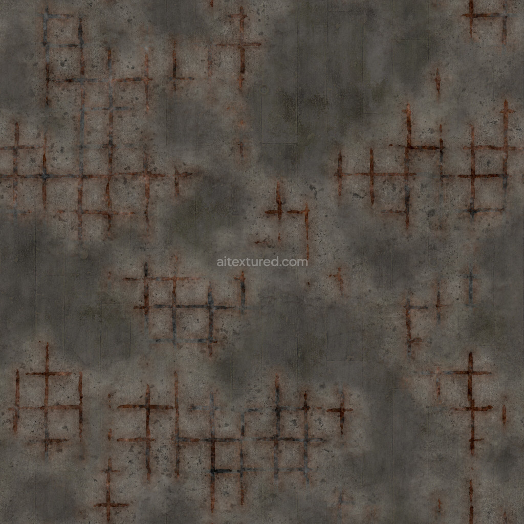 Seamless concrete PBR texture with weathered details