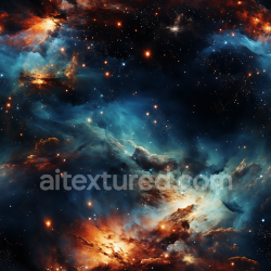 seamless Seamless 3D Space PBR Texture Featuring Fiery Nebula and Deep Blue Cosmic Clouds texture 8k free download PBR