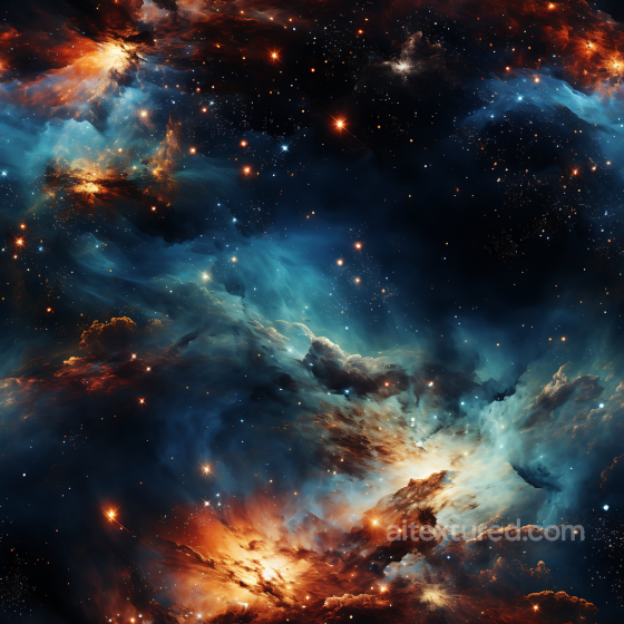 Space PBR Texture Featuring Fiery Nebula and Deep Blue Cosmic Clouds Star, space, planets texture preview