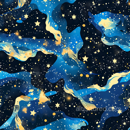 Stylized Cosmic Camouflage PBR Texture with Starfield and Nebula Motifs seamless Color Camouflage PBR texture