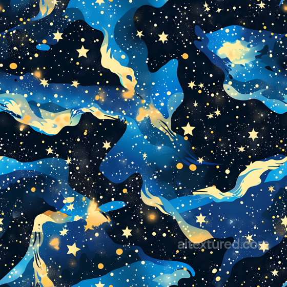 Stylized Cosmic Camouflage PBR Texture with Starfield and Nebula Motifs Color Camouflage texture preview