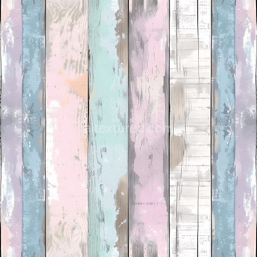 Seamless 3D PBR Painted Wood Planks Texture in Soft Pastel Tones