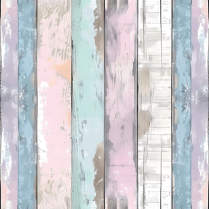 Painted Wood Planks in Soft Pastel Tones seamless PBR texture preview