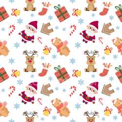 Pattern Bundle - Seamless 3D Pattern PBR Texture Featuring Cute Christmas Cartoon Motifs in Playful Repeat texture preview