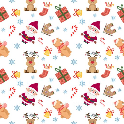 Pattern PBR Texture Featuring Cute Christmas Cartoon Motifs in Playful Repeat seamless Pattern Bundle PBR texture