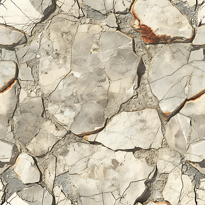 Cracked Stone Ground with Natural Clay and Erosion Details seamless PBR texture preview