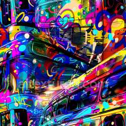 seamless Seamless 3D PBR Graffiti Texture with Vivid Multicolor Urban Spray Paint texture 8k free download PBR