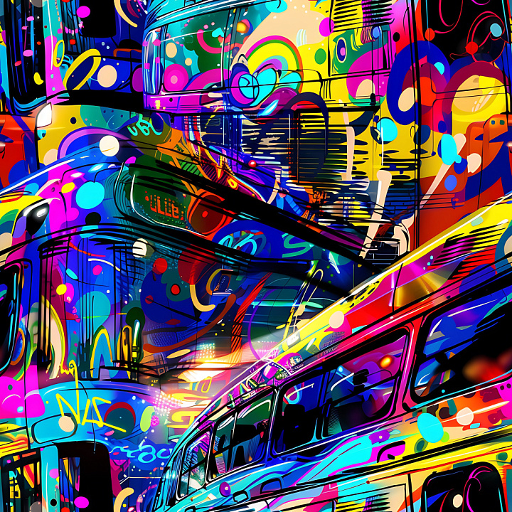 Graffiti with Vivid Multicolor Urban Spray Paint seamless PBR texture preview