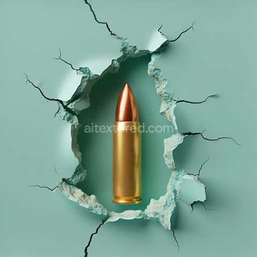 Seamless 3D Cracked and Holed Pastel Green Plaster PBR Texture with Jagged Edges