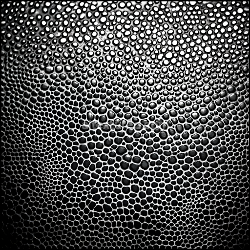 Seamless 3D Reptilian Skin PBR Texture with Detailed Scales in Black and White