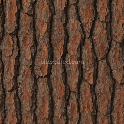 Synthetic Pine Bark Texture Seamless 1024X1024