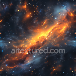 seamless Seamless 3D PBR Galactic Nebula Clouds Space Texture with Fiery Orange and Deep Blue Glows texture 8k free download PBR