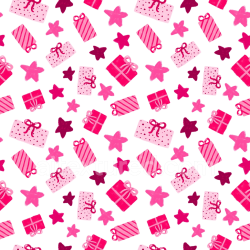 seamless Seamless 3D PBR Texture of Pink and Red Gift Boxes with Stars Pattern texture 8k free download PBR