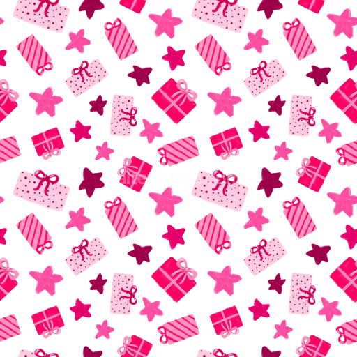 Seamless 3D PBR Texture of Pink and Red Gift Boxes with Stars Pattern