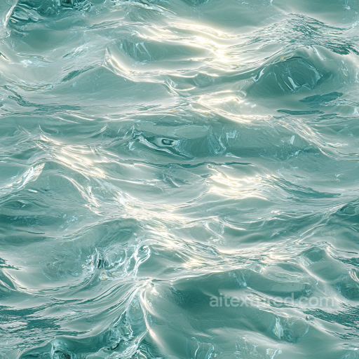 Crystal Clear Turquoise Water Seamless Texture with Glossy Ripples seamless Water PBR texture