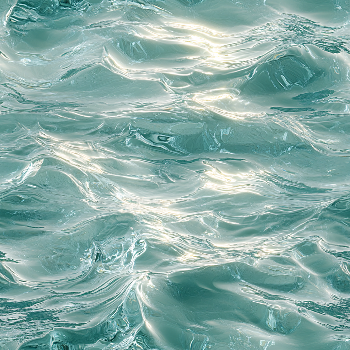 Crystal Clear Turquoise Water with Glossy Ripples seamless PBR texture preview