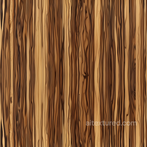 Zebrawood Plank PBR Texture with Distinctive Dark Grain seamless Wood PBR texture
