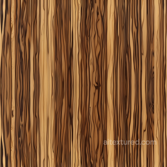 Zebrawood Plank PBR Texture with Distinctive Dark Grain Wood texture preview