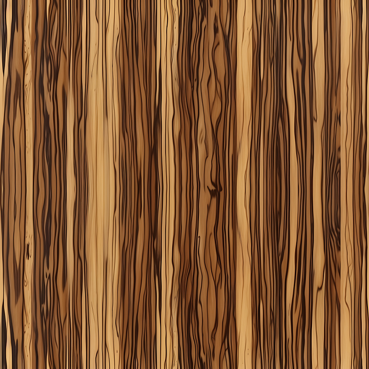 Zebrawood Plank with Distinctive Dark Grain Wood seamless PBR texture preview