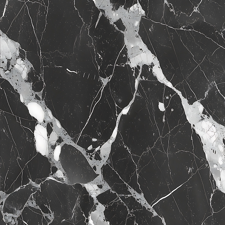 Black Marble Featuring Bold White Veins and Polished Finish seamless PBR texture preview