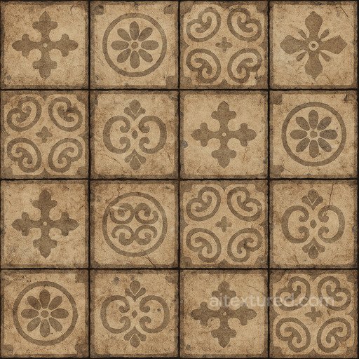 Aged Ceramic Tiles Seamless Texture seamless Flooring PBR texture