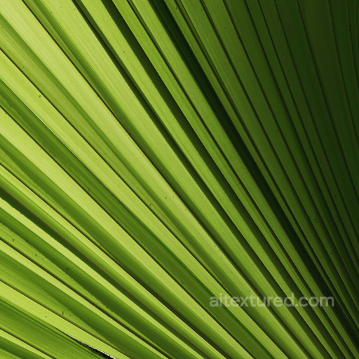 Detailed Green Palm Leaf Texture with Natural Veins and Structure seamless Fabric PBR texture