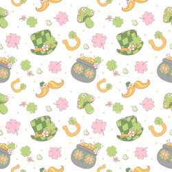 Pattern Bundle - Seamless 3D Pattern PBR Texture with St Patricks Day Icons and Pastel Colors texture preview