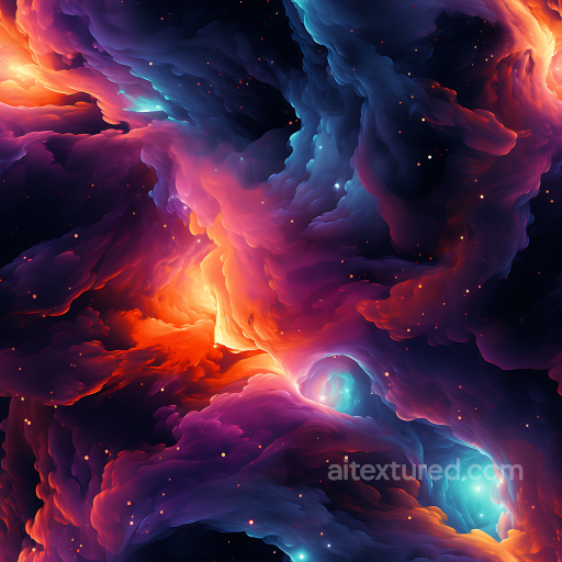 Space Texture Featuring Vivid Nebula Clouds & Luminous Starfield seamless Star, space, planets PBR texture