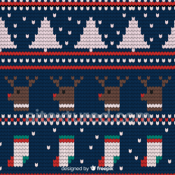 seamless Seamless 3D PBR Christmas sweater texture with reindeer and tree patterns texture 8k free download PBR