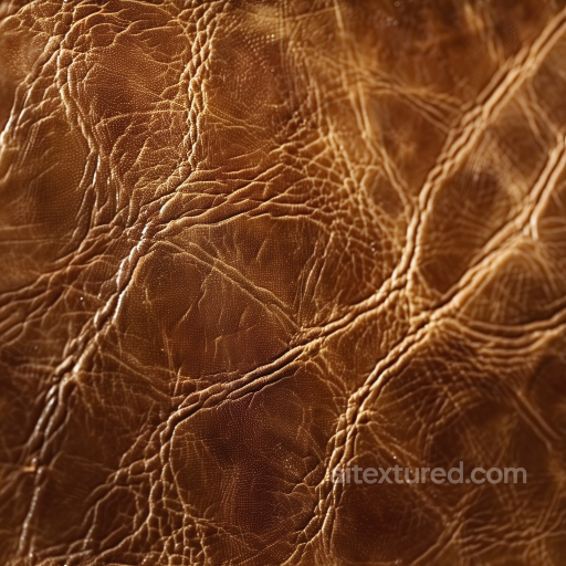 Distressed Brown Leather Seamless Texture with Prominent Wrinkles seamless Leather PBR texture