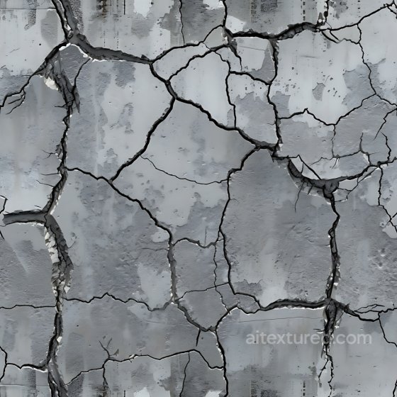 Cracked Concrete & Hole PBR Texture with Jagged Splits and Peeling Surface Cracked & Holes texture preview