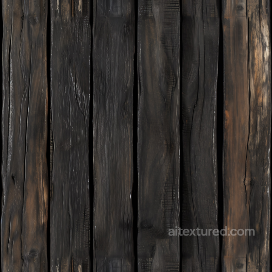 Charred Wood Planks Texture with Rich Grain and Weathered Finish Wood texture preview