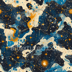 seamless Seamless 3D cosmic star map camouflage PBR texture with navy blue and golden constellation pattern texture 8k free download PBR