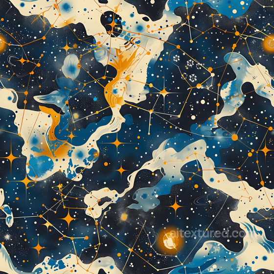 cosmic star map camouflage PBR texture with navy blue and golden constellation pattern Color Camouflage texture preview
