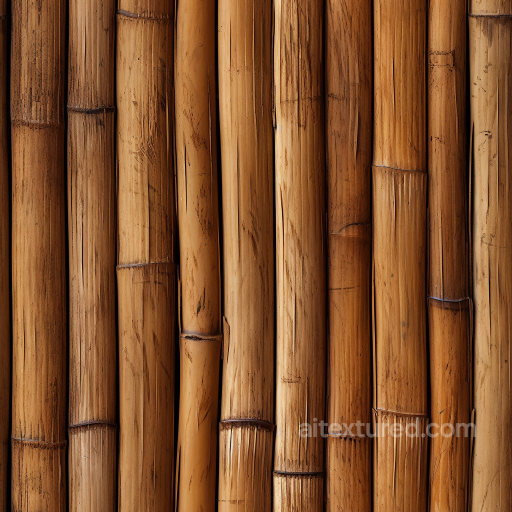 Bamboo Texture Featuring Vertical Brown Culms with Natural Grain seamless Bamboo PBR texture