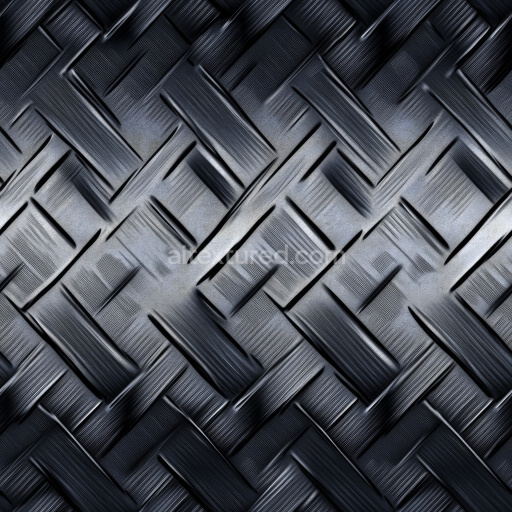 Seamless 3D Brushed Steel Woven Metal PBR Texture with Interlaced Pattern