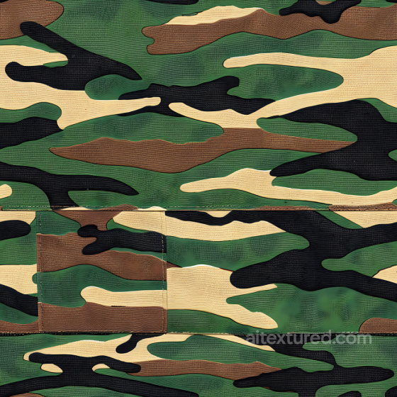 Woodland Camouflage PBR Texture with Organic Patches and Tactical Fabric Detail Color Camouflage texture preview