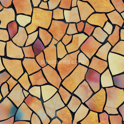 Seamless 3D Mosaic PBR Texture with Warm Stone Chip Pattern and Matte Finish texture preview