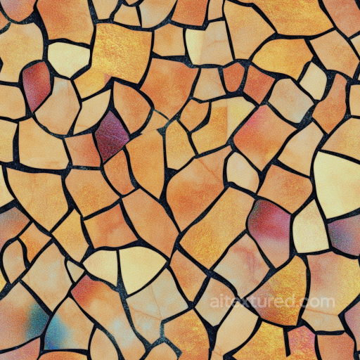 Mosaic PBR Texture with Warm Stone Chip Pattern and Matte Finish seamless Mosaic PBR texture