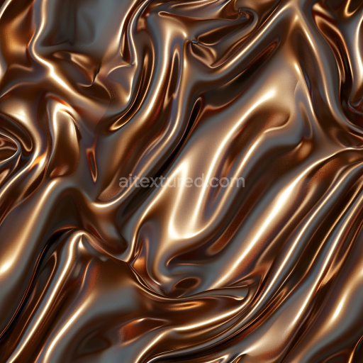 Seamless 3D PBR Texture of Glossy Bronze Satin Fabric with Fluid Folds