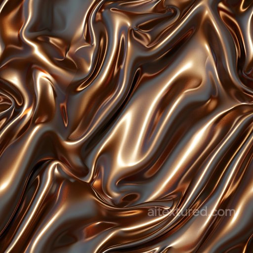 Seamless 3D PBR Texture of Glossy Bronze Satin Fabric with Fluid Folds texture preview