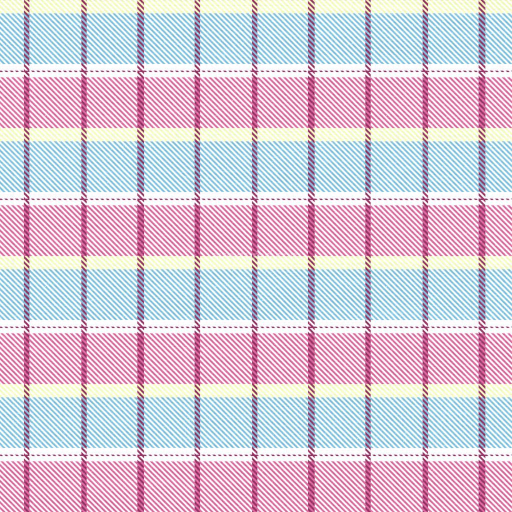 Seamless fabric PBR texture with a vibrant plaid design