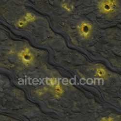 seamless Seamless 3d texture pbr 8k volcanic plains with lava tubes and sulfur vents detail texture 8k free download PBR