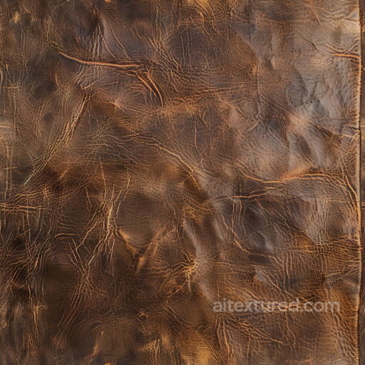Distressed Brown Leather PBR Texture with Natural Wrinkles and Patina seamless Leather PBR texture