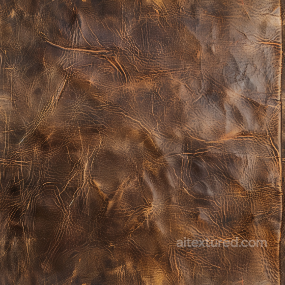 Distressed Brown Leather PBR Texture with Natural Wrinkles and Patina Leather texture preview
